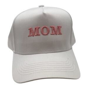 Pink 'Mom' Embroidery | Pink and White Snapback | Mad Capper Texas